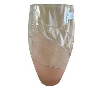 Elegant Pink and Gold Glass Vase